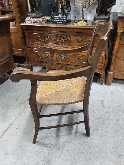 Old 19th century walnut straw armchair n° 2