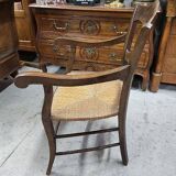 Old 19th century walnut straw armchair n° 2