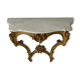 Console style louis xv, bois dorée et marbre, xixème siècle