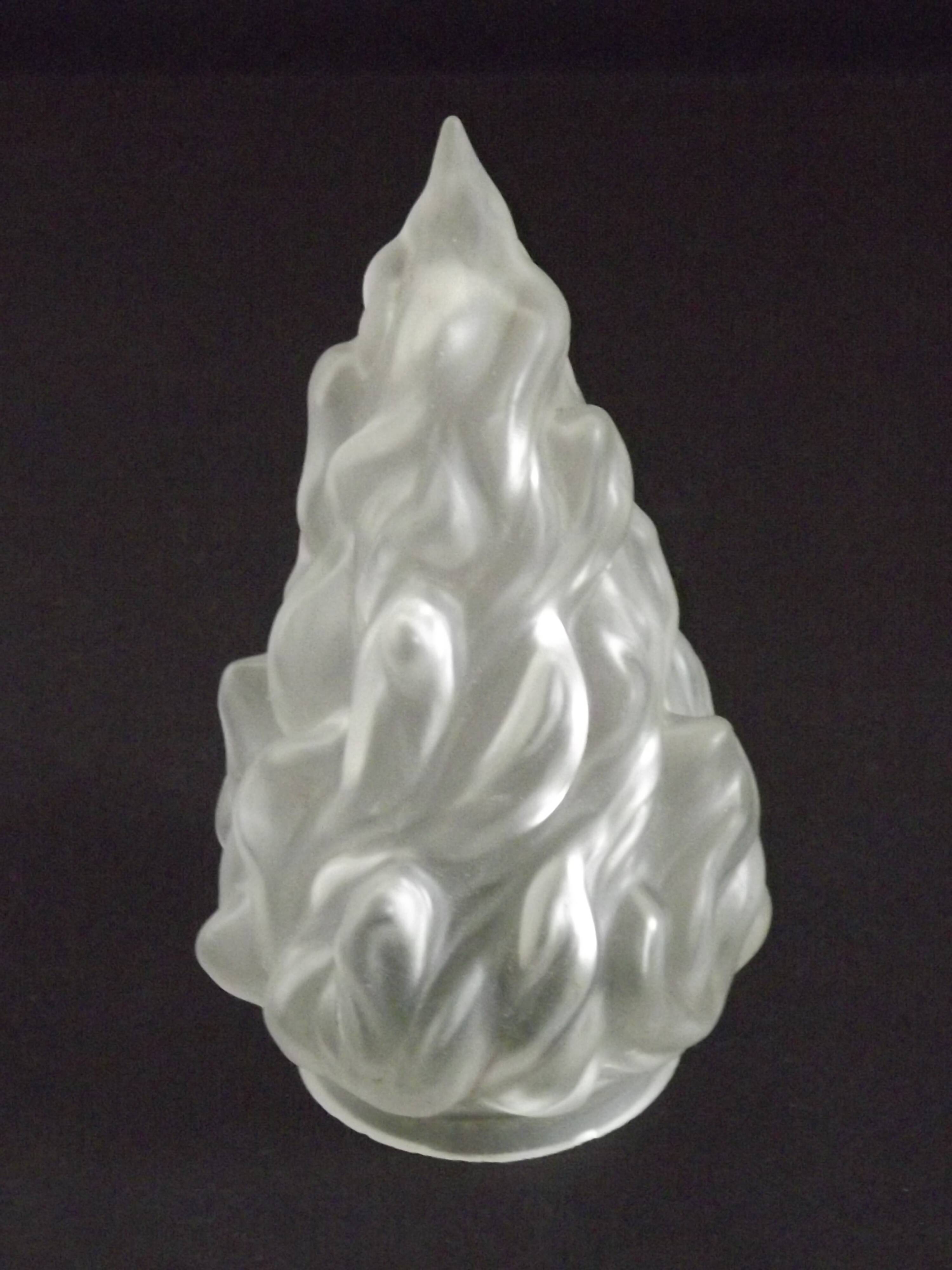 French Art Deco Opaque Glass Flame Shade • Vintage Lamp Shade Replacement
