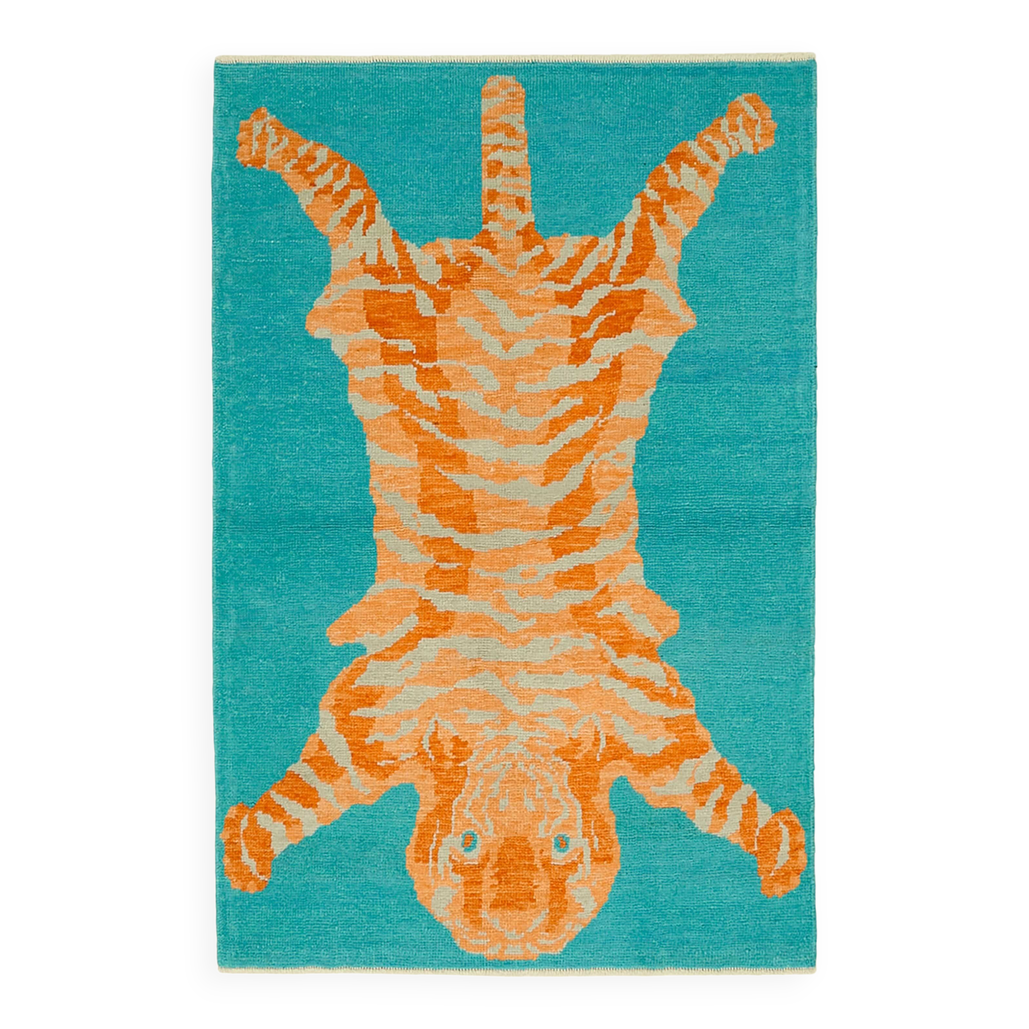 Turkish Handknotted Wool Tiger Rug  123 cm x 184 cm
