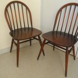 pair of Ercol Windsor BSHG 1960 2056 vintage decor dining chairs 60s
