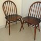 pair of Ercol Windsor BSHG 1960 2056 vintage decor dining chairs 60s
