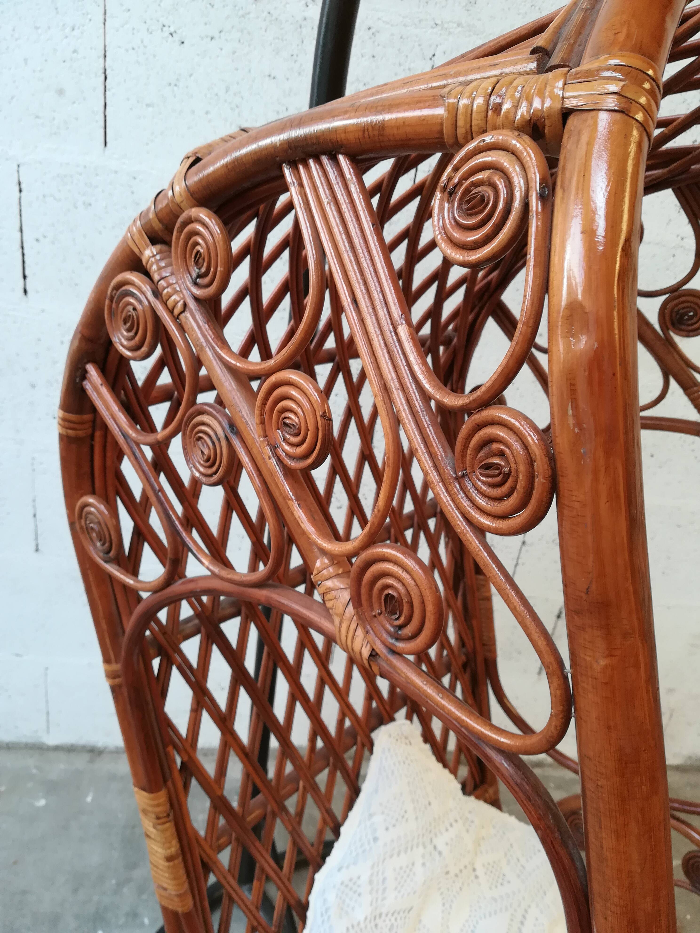 Vintage rattan hanging chair in perfect condition