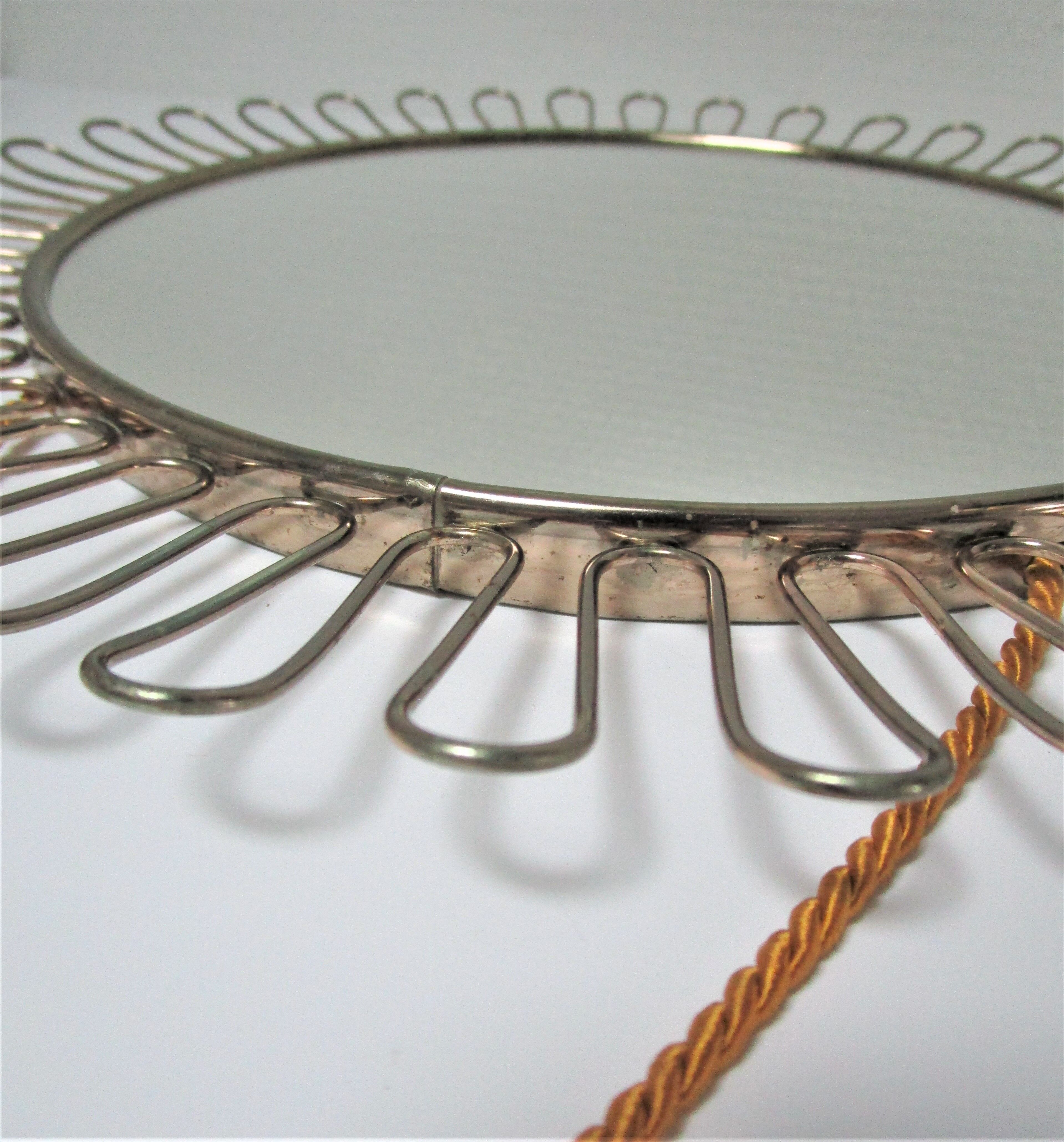 Round mirror flower vintage metal
