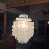 Pearlescent pellet chandelier