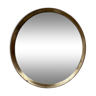 Round antique bronze mirror