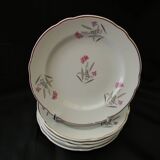 6 dessert plates in earthenware from SARREGUEMINES. DAMPIERRE model.