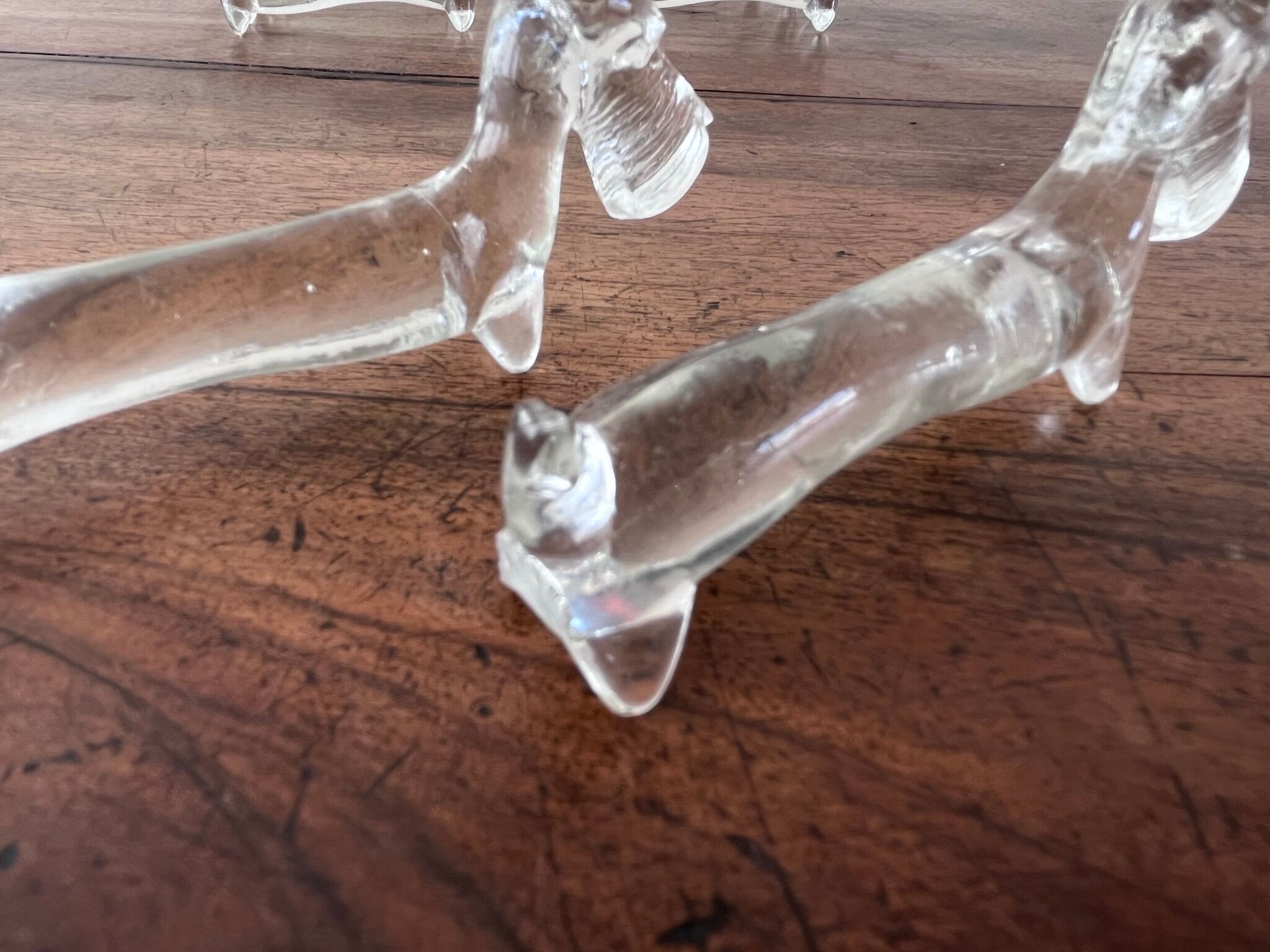 10 Fox glass knife holders 60s