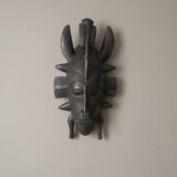 Vintage African Art wooden wall mask handcrafted tribal ethnic decorative object