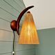 Scandinavian teak and sisal rope wall light, Temde, 1950-60
