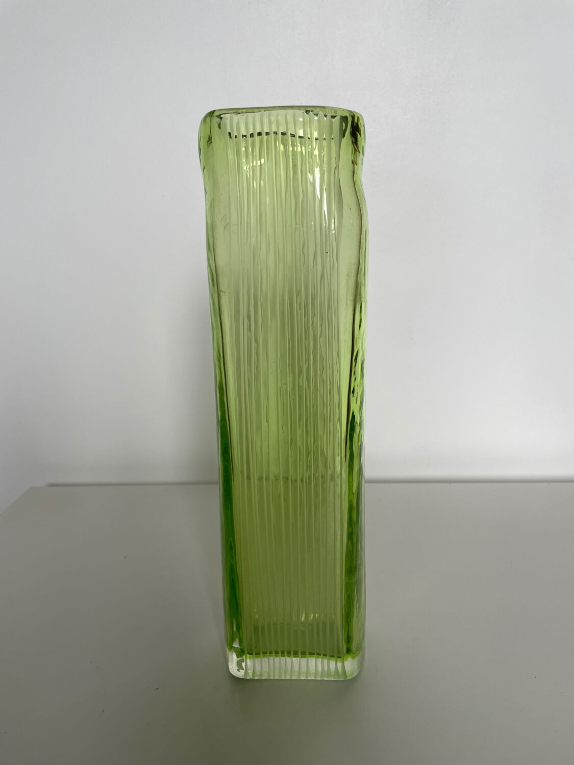 Green glass vase