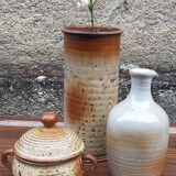 Sucrier de potier en grès émaillé vintage