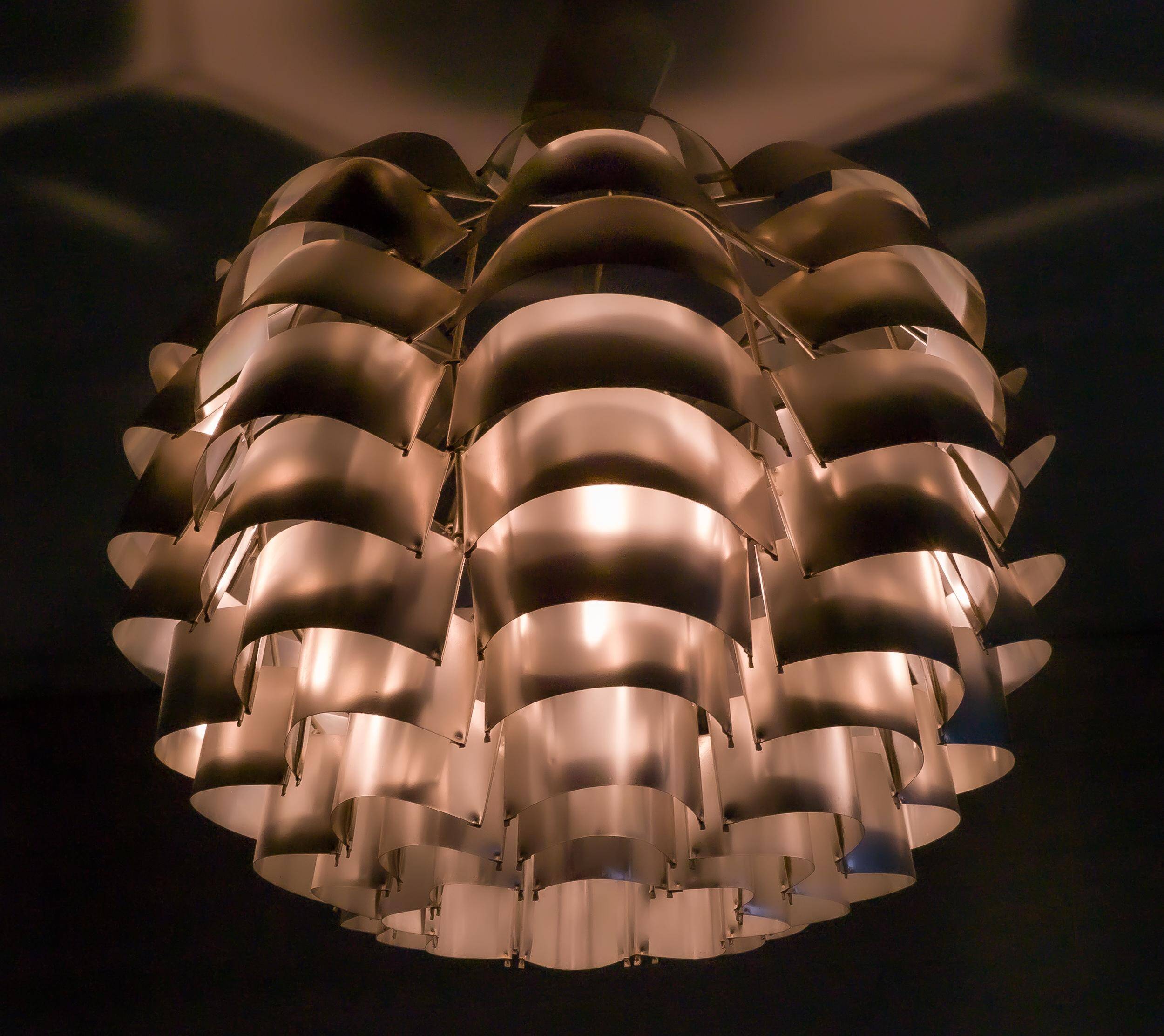 Modern mid-century chandelier Orion 48 by French sculptor Max Sauze.