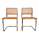 Chaises avec structure tubulaire chromée et cadre en rotin, Italie, années 1970