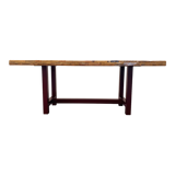 Handmade table and top, made with recycled fir materials