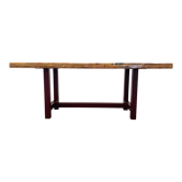 Handmade table and top, made with recycled fir materials