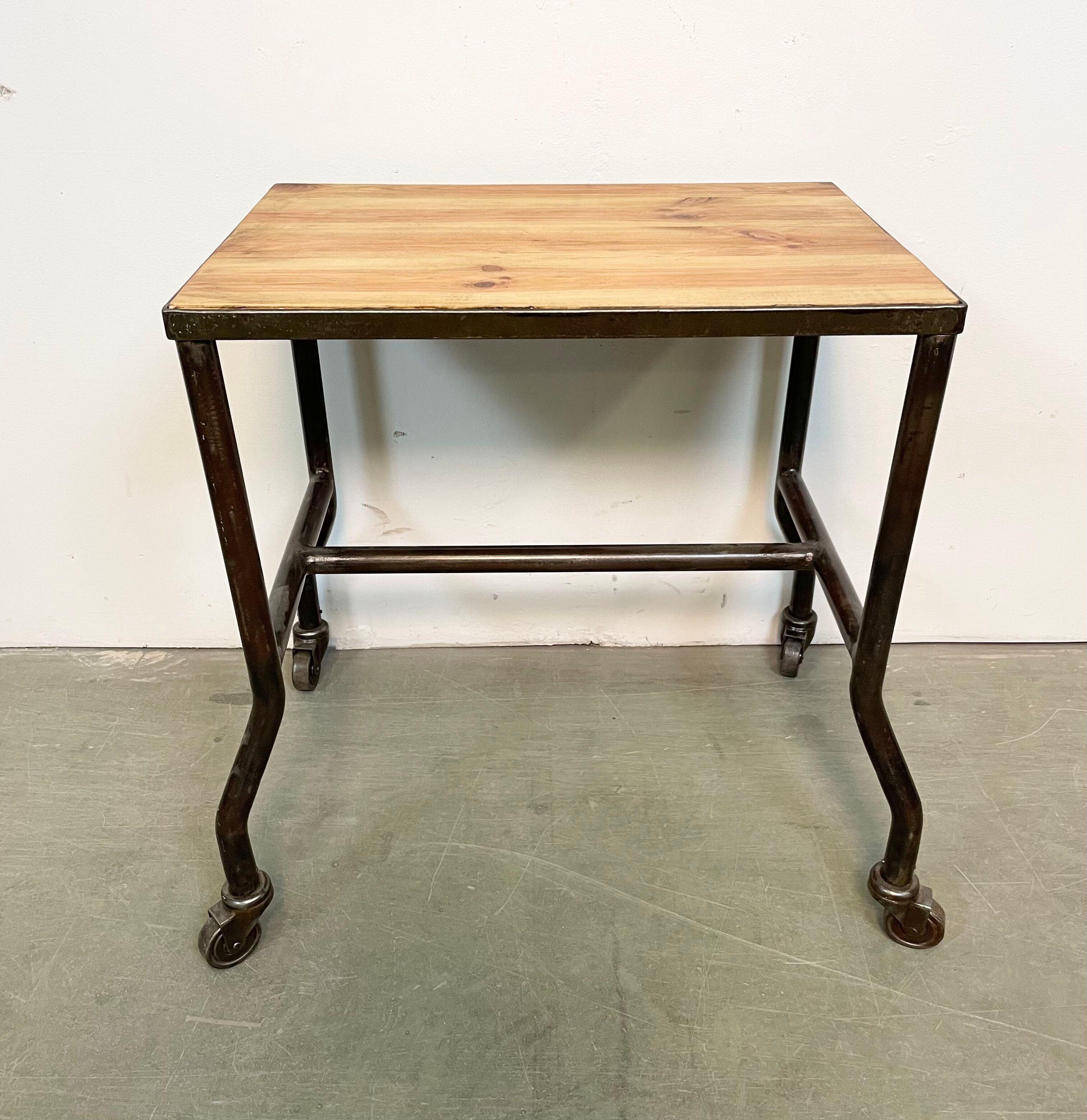 Industrial table on wheels, 1960s