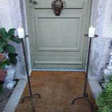 Duo of large candle holders