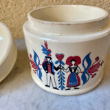 Pot ceramic bomb box Sarreguemines model Ribeauville vintage 60/70s