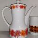 Lot de 3 cafetières théières vintage motif orange en porcelaine