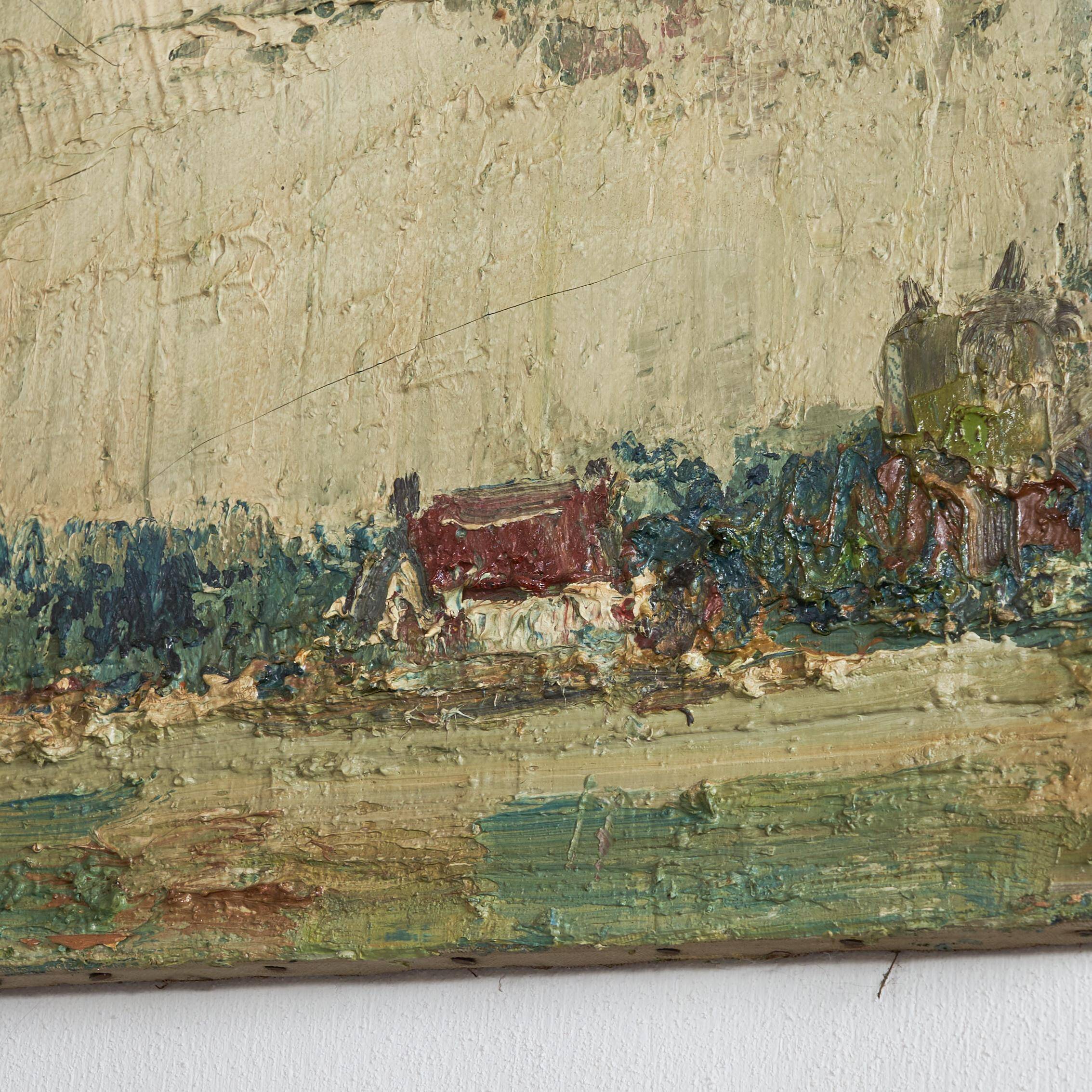 Paysage néerlandais huile sur toile 1940