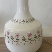 Pied de lampe en céramique artisanale décor fleuri