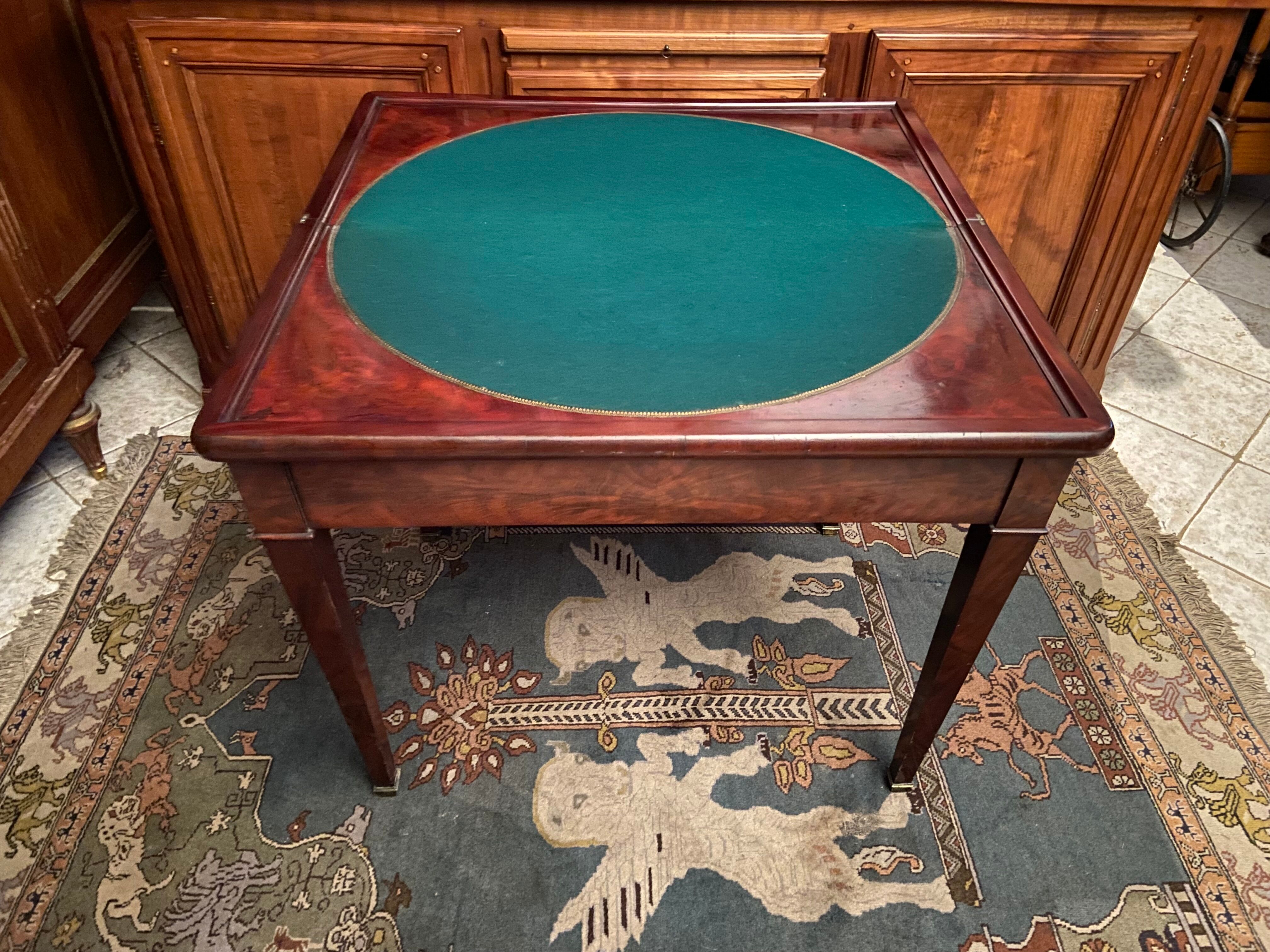 Mahogany game table console from the Napoleon III period