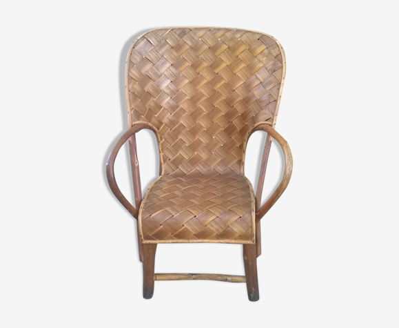chaise enfant rotin vintage
