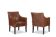 Lintello. Pair of camel leather armchairs. 1970s.