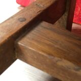 Ancien très grand banc de café en chêne