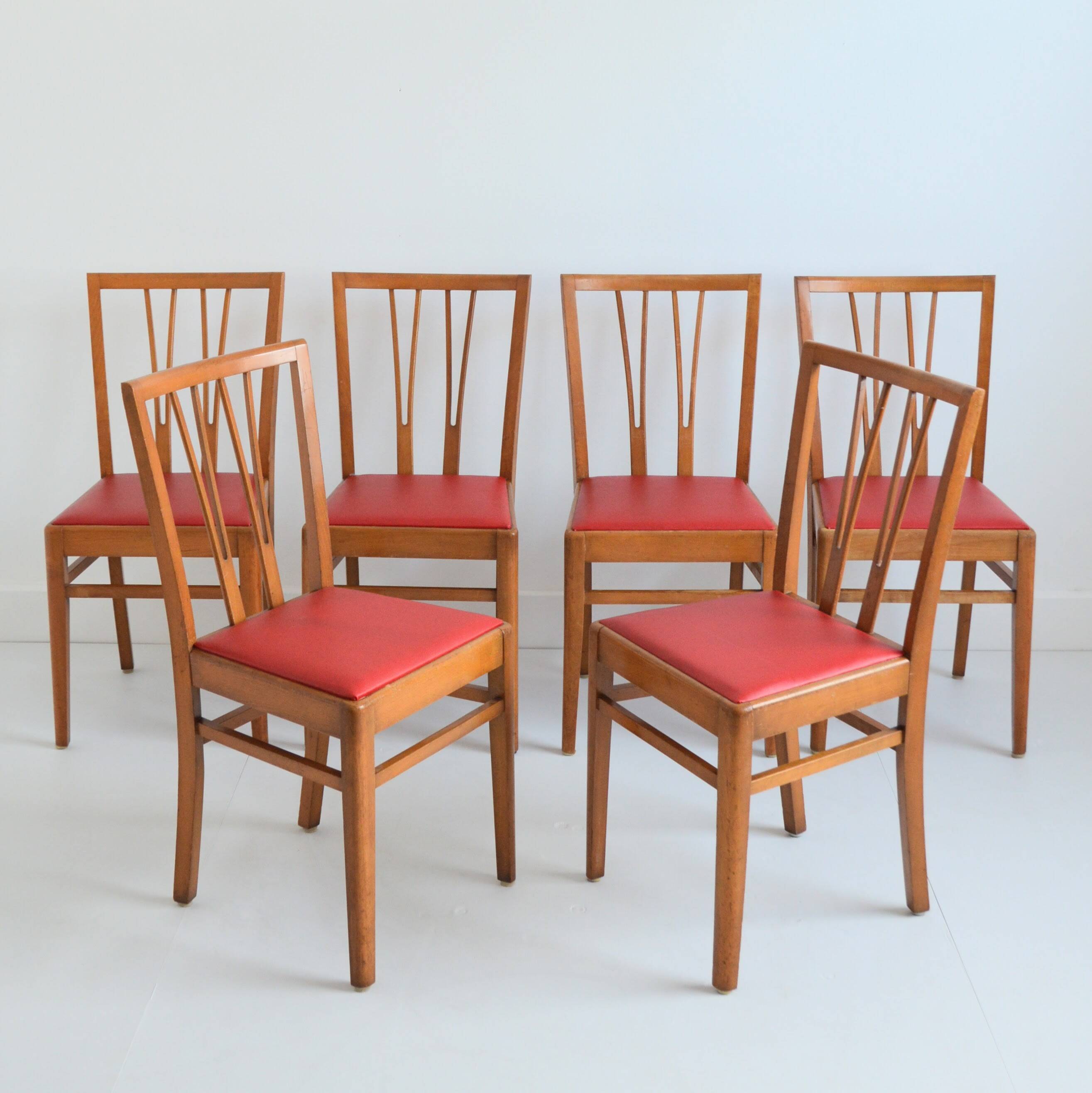 Suite de 6 chaises 1960 Bistrot vintage