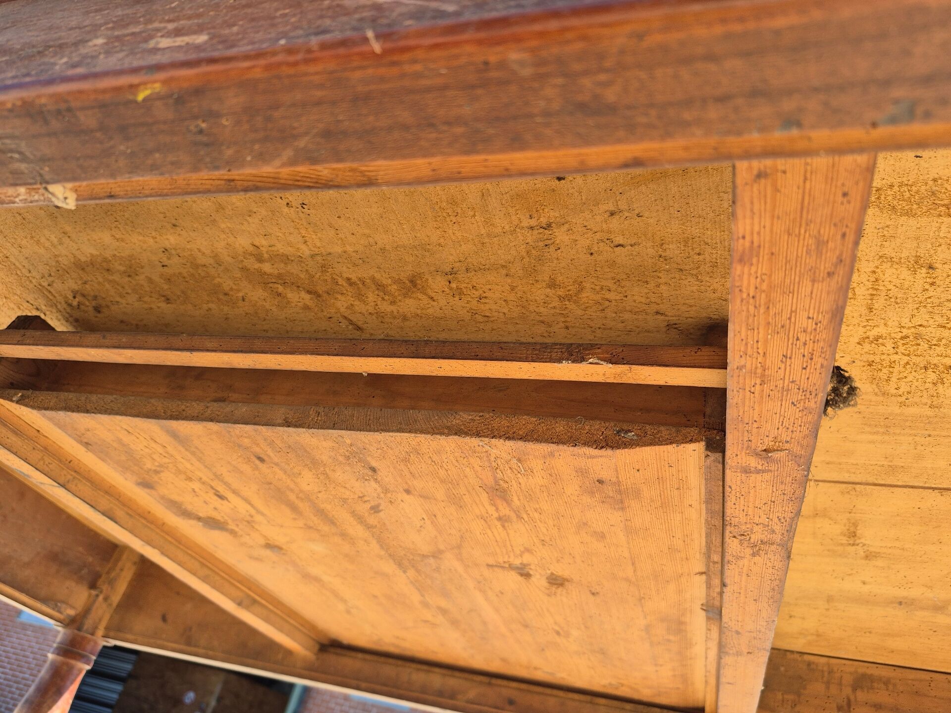 Antique French kitchen table 127 x 83 cm with drawer rustic