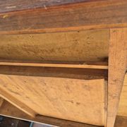 Antique French kitchen table 127 x 83 cm with drawer rustic
