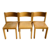 3 chaises scandinaves vintage en hêtre