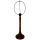 Lampe de table d’abat-jour de champignon en fausse toile de bambou, années 1960