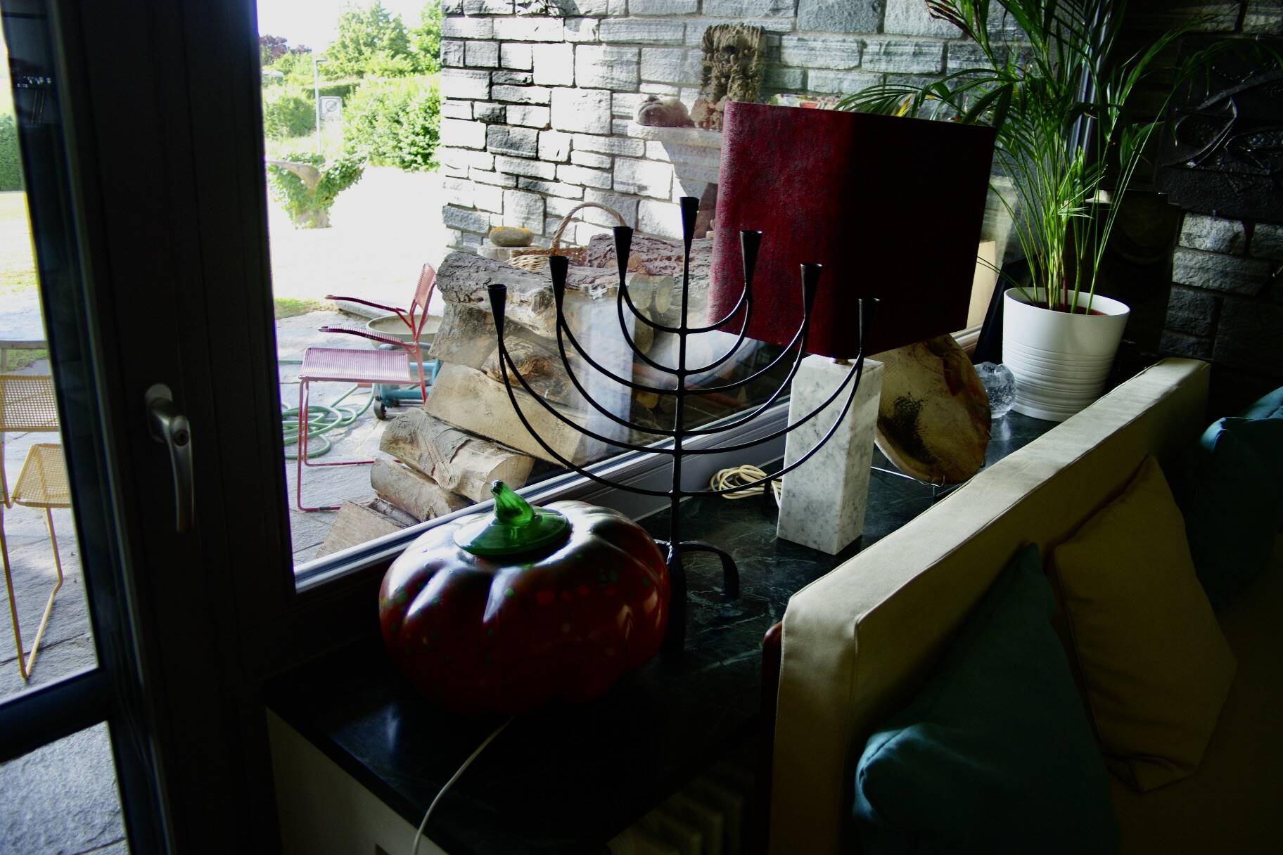 Wrought and beated iron menorah sweden 1950