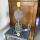Pied de lampe en laiton et cristal