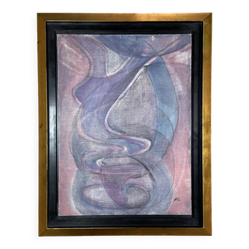 Painting / oil on canvas abstract face signed and dated 1981