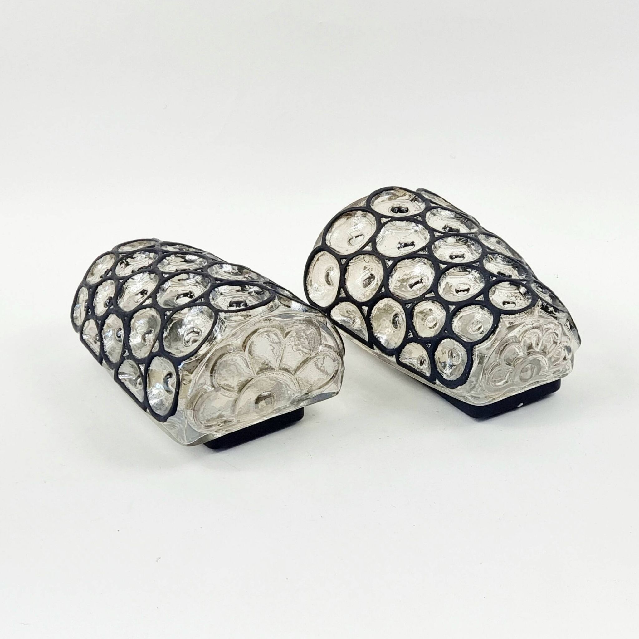 Pair of Mid-Century Modern Glass Wall Lamps from Limburg, Germany, 1960s