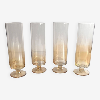 Set of four opal champagne glasses Schott Zwiesel, Germany, 1980s.