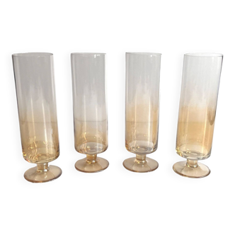 Set of four opal champagne glasses Schott Zwiesel, Germany, 1980s.