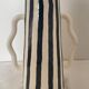 Blue-grey striped ceramic vase with abstract handmade wavy handheld