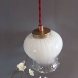 Lampe baladeuse opaline blanche, rétro chic