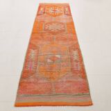 3x11 Coral Orange Bohemian Hallway Runner Rug, Rug For Hallway, 93x325 Cm