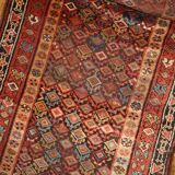 Handmade antique Persian Kurdish runner 3.6' x 17.8' (109cm x 542cm) 1880s - 1B445