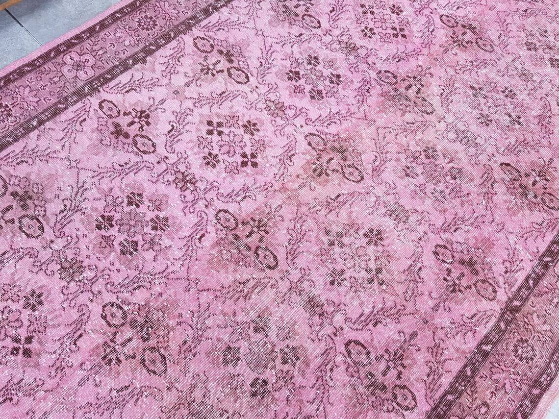 Oushak Turkish Pink Vintage Rug sku 1083