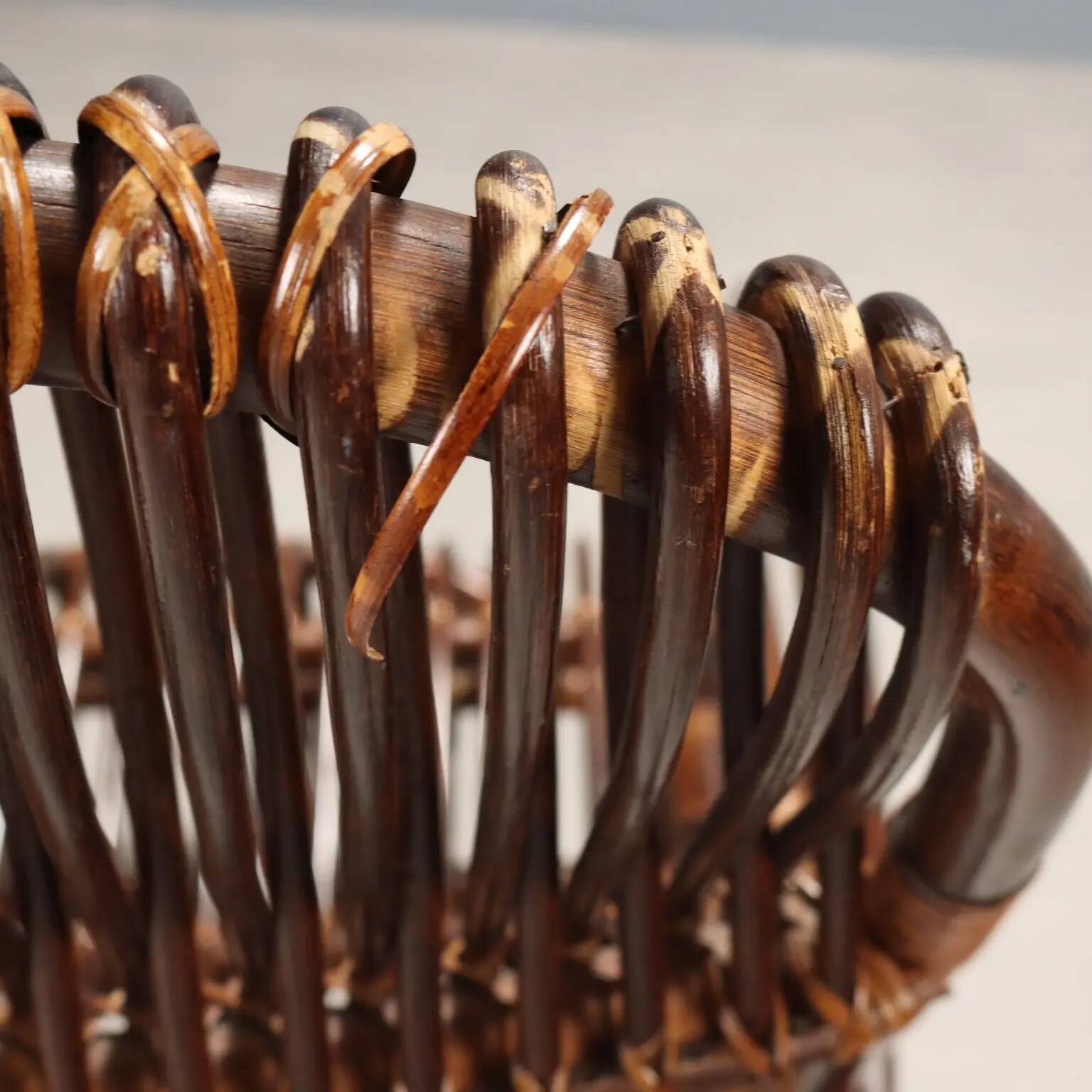 Vintage bamboo rocking chair, design, Italy, 1970s