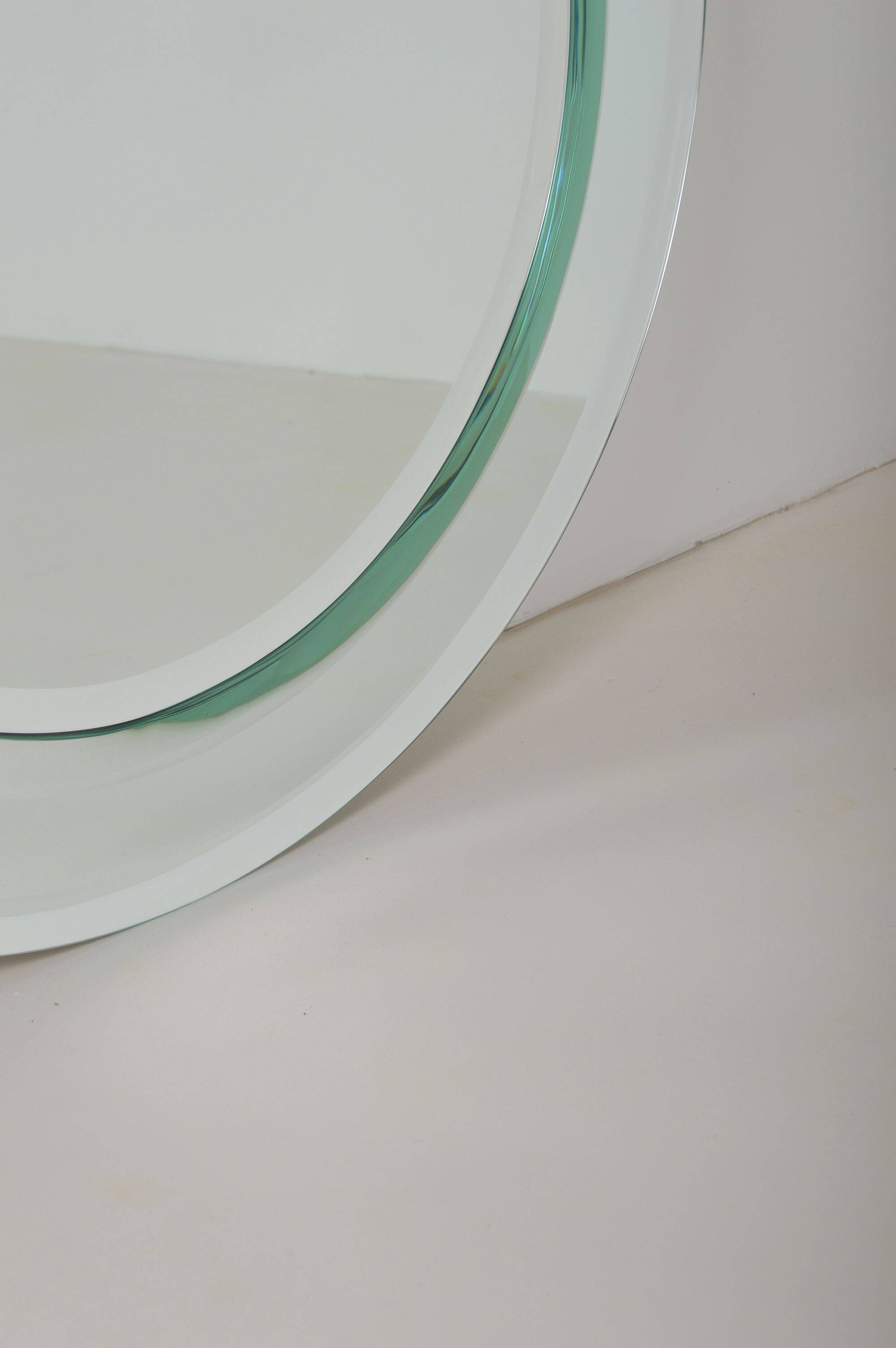 Large vintage mirror with double facet edge