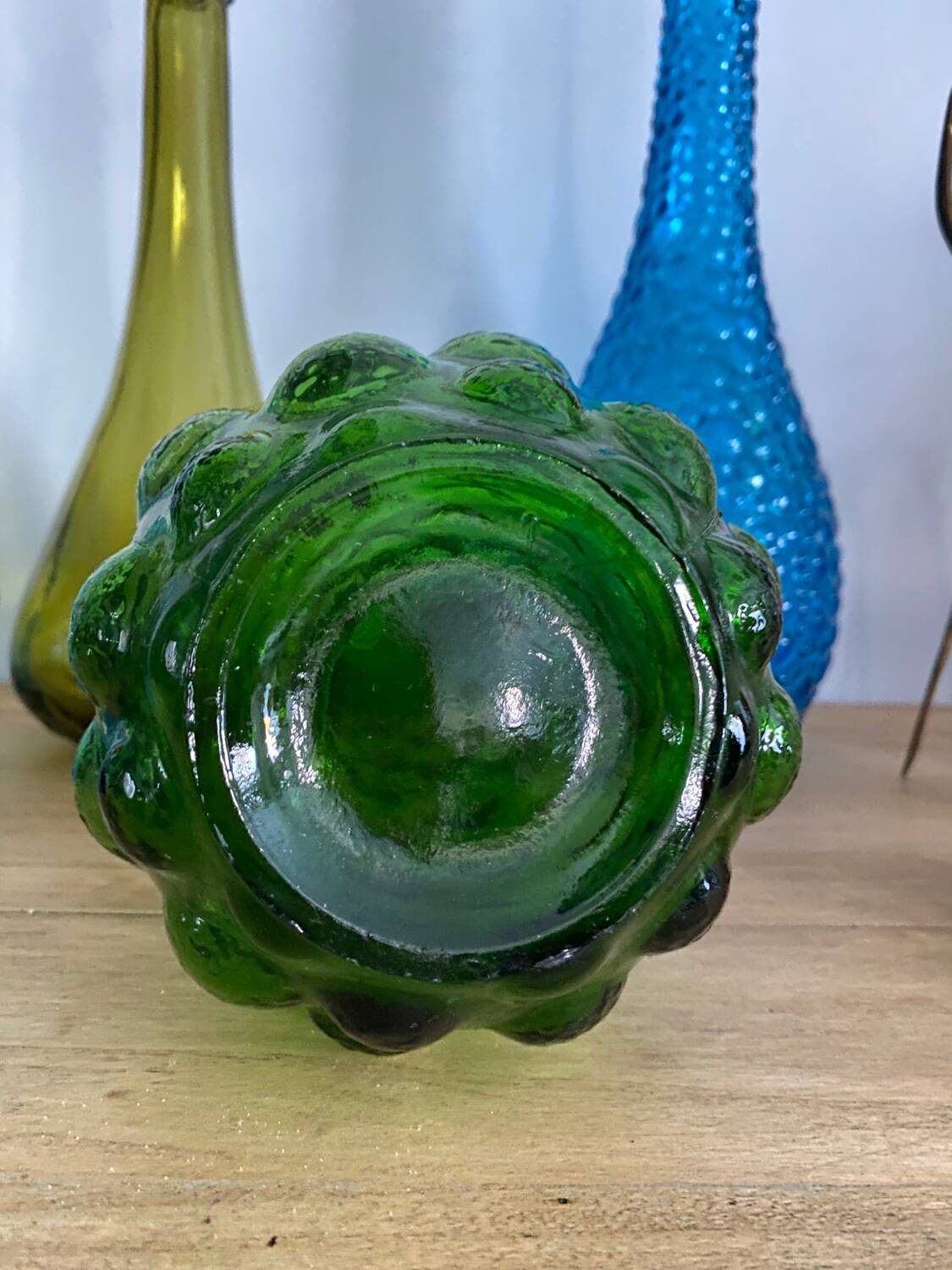 Vintage green Empoli carafe